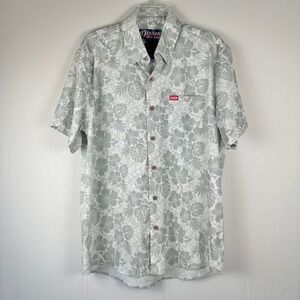 Dixxon Aloha Series Floral Button Up Shirt Mens L Short Sleeve Vacation Hawaiian